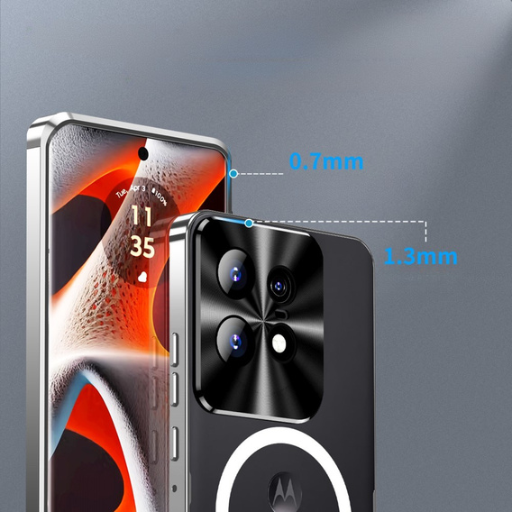 Ochranné pouzdro na fotoaparát pro Motorola Edge 50 Pro 5G, CamShield MagSafe, stříbrné