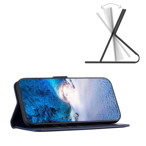 Klopové pouzdro pro Xiaomi Redmi Note 13 Pro 4G / Xiaomi Redmi Note 14S / Xiaomi Poco M6 Pro 4G, BINFEN Wallet, modré