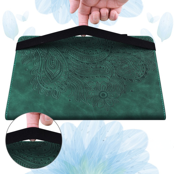 Pouzdro s klopou pro Xiaomi Redmi Pad SE 11", flower, zelené