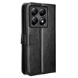Klopové pouzdro pro Xiaomi 14T Pro, Crazy Horse Wallet, černé