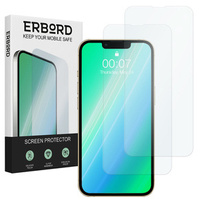 2x tvrzené sklo pro iPhone 13/13 Pro, ERBORD 9H Hard Glass na displeji