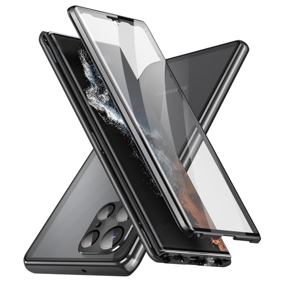 Pouzdro pro Samsung Galaxy S23 Ultra, Magnetic Dual Glass, černé