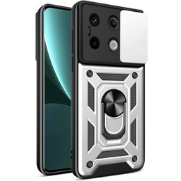 Pouzdro pro Xiaomi Redmi Note 13 Pro 5G, CamShield Slide, stříbrné