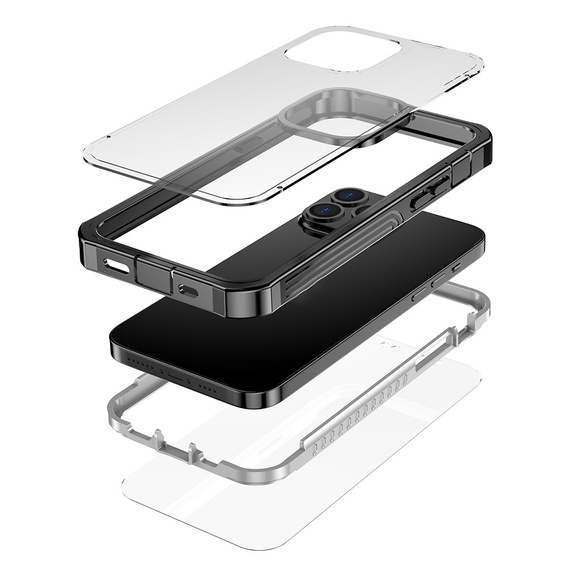 Pouzdro pro iPhone 13 Pro Max, Shockproof, s fólií, modré
