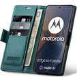 Pouzdro pro Motorola Edge 60 / 60 Fusion, ERBORD Glossy Litchi, flipová peněženka, zelené