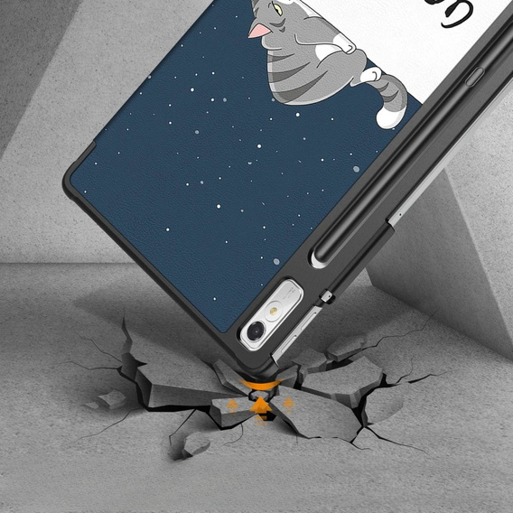 Pouzdro pro Lenovo Tab P11 Pro Gen 2 TB132FU TB132XU 11.2", s klopou, sleeping cat