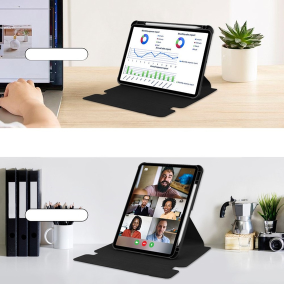 Pouzdro s klávesnicí pro iPad Pro 11" 2024 (5 gen.), Rotary 360° Leather, černé