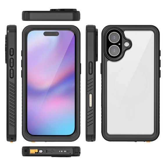 Pouzdro pro iPhone 17, vodotěsné IP68 Redpepper, černé