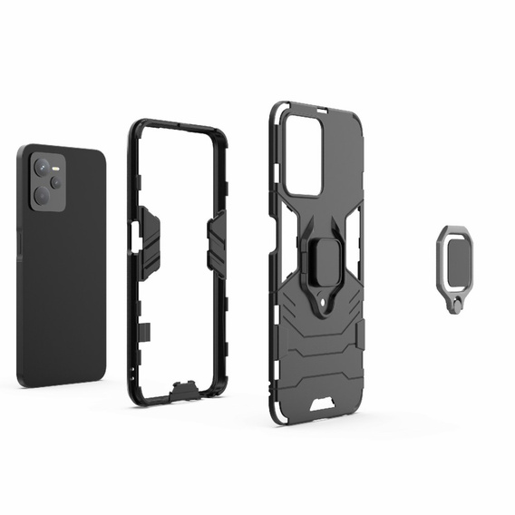 Pouzdro pro Realme C35, Kickstand Ring, černé