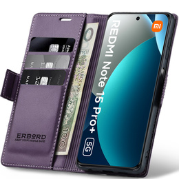 Pouzdro s klopou ERBORD Glossy Litchi pro Xiaomi Redmi Note 15 Pro Plus 5G / Poco M8 Pro 5G