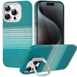 Pouzdro iPhone 15 Pro Max, Frame Kickstand, pro MagSafe, Moon Green