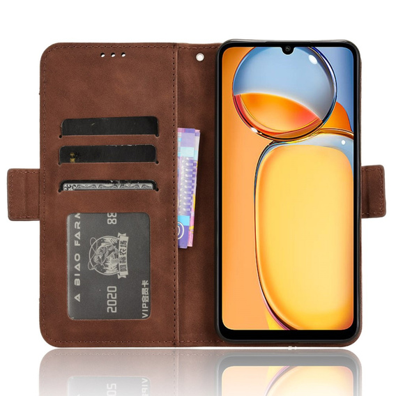 Klopové pouzdro pro Xiaomi Redmi 13C / Poco C65, Card Slot, hnědé