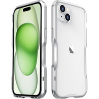 Pouzdro LUPHIE pro iPhone 15 Plus, Armor Bumper, stříbrné