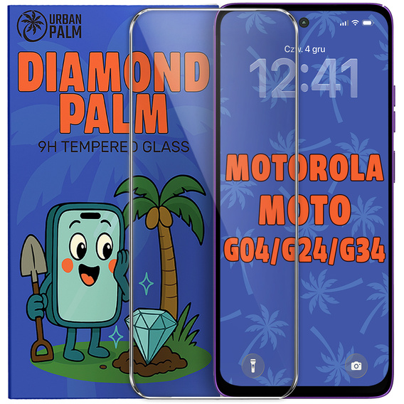 Tvrzené sklo Diamond Palm pro Motorola Moto G04/G24/G34 5G