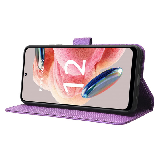 Klopové pouzdro pro Xiaomi Redmi Note 12 4G, Wallet Smart Magnet, fialové