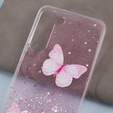 Pouzdro pro Samsung Galaxy S24, Glitter Butterfly, růžové