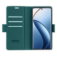 Pouzdro pro Realme 12 Pro 5G / 12 Pro+ 5G, ERBORD Glossy Litchi, flipová peněženka, zelené