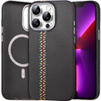 Pouzdro pro iPhone 13 Pro Max, Carbon Fiber MagSafe, černé