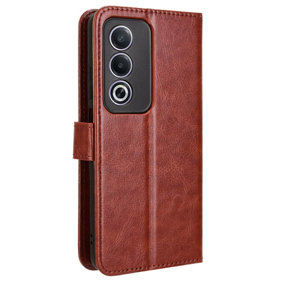 Klopové pouzdro pro Oppo A80, Crazy Horse Wallet, hnědé