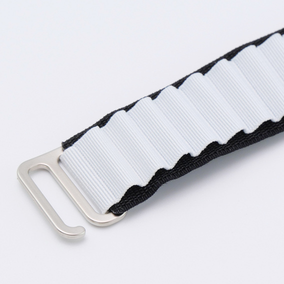 Nylonový řemínek pro Apple Watch 1/2/3/4/5/6/7/8/SE/ULTRA 42/44/45/49 mm, černý / bílý