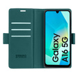 Pouzdro pro Samsung Galaxy A16, ERBORD Glossy Litchi, flipová peněženka, zelené