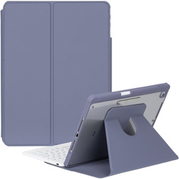 Pouzdro s klávesnicí pro iPad 11" 2025 A16 (11 gen.) / iPad 10.9" 2022 (10 gen.), Rotary 360° Leather, fialové