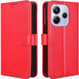 Klopové pouzdro pro Xiaomi Redmi Note 14 4G, Crazy Horse Wallet, červené