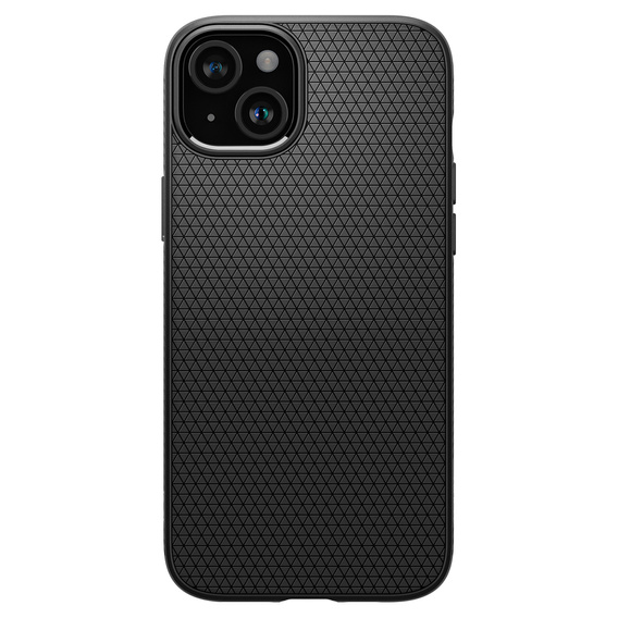 Pouzdro Spigen pro iPhone 15, Liquid Air, černé + 9H tvrzené sklo
