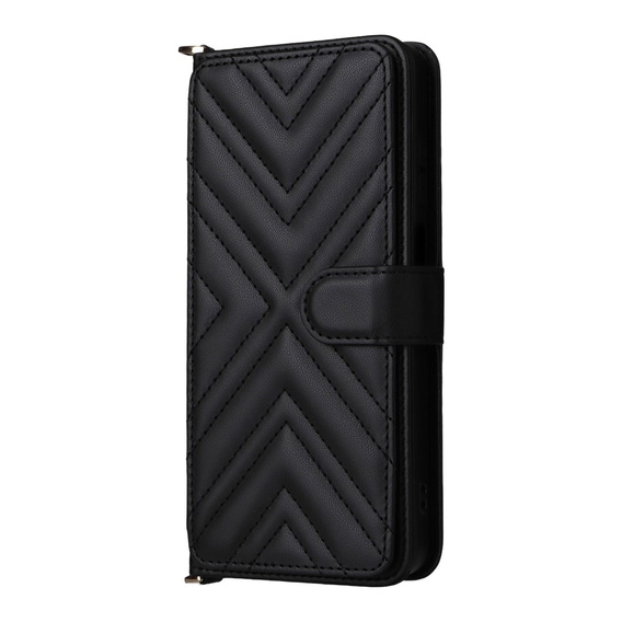 Flipové pouzdro pro Xiaomi Poco M7 Pro 5G, Crossbody Leather Wallet, černé