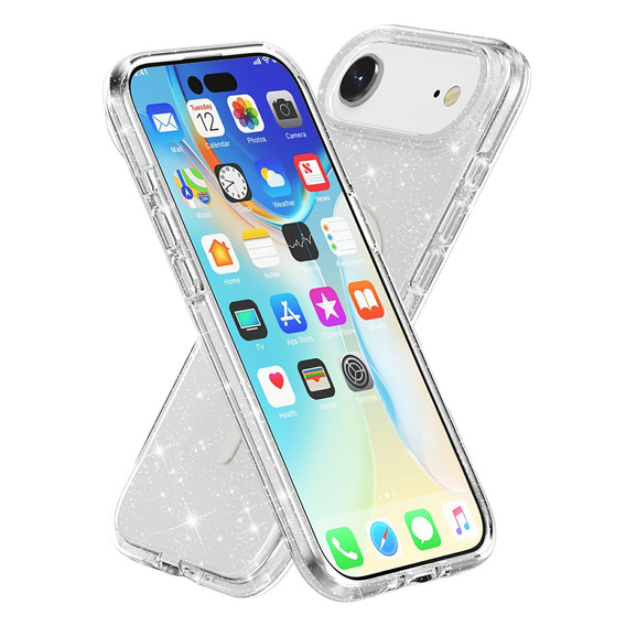 Pouzdro pro iPhone Air, pro MagSafe, třpytivé, průhledné