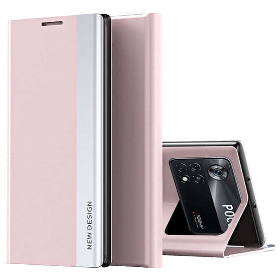 Klopové pouzdro pro Xiaomi Poco M4 Pro 4G, Side Magnetic, růžové