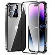 Pouzdro pro iPhone 14 Pro, Magnetic Dual Glass, černé