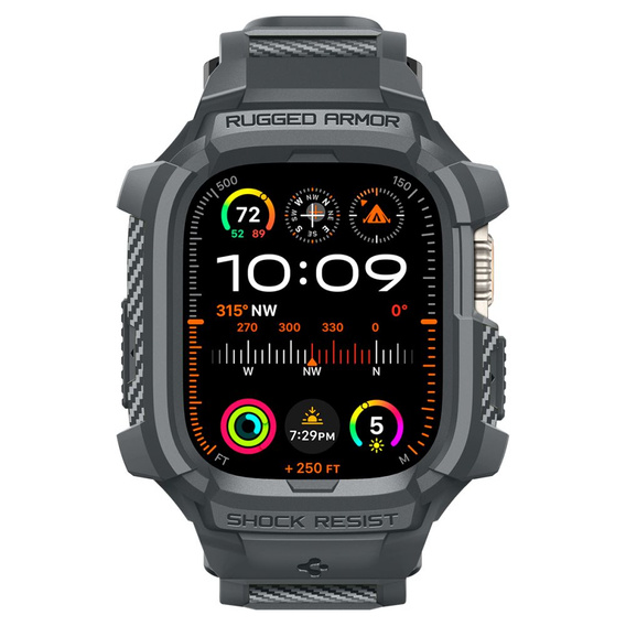 Etui Pasek SPIGEN do Apple Watch 4/5/6/7/SE 44/45mm, Rugged Armor Pro, Charcoal Grey