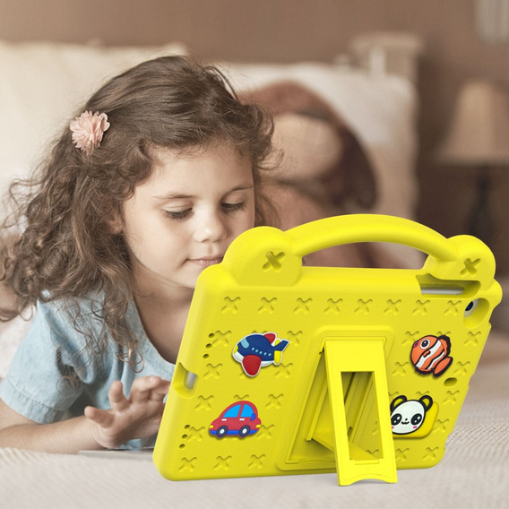 Dětské pouzdro pro iPad mini 7.9" 2019/2015/2014/2013/2012 (5/4/3/2/1 gen.), Cute Patterns, se stojánkem, žluté