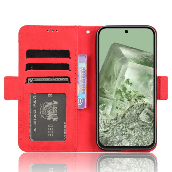 Klopové pouzdro pro Google Pixel 8A, Card Slot, červené