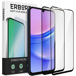 2x tvrzené sklo pro Samsung Galaxy A15 4G / A15 5G / M15, ERBORD 3D pro celý displej