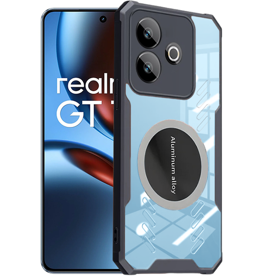 Pouzdro pro Realme GT 7 / 7T, s magnetickou fólií, transparentní / černé