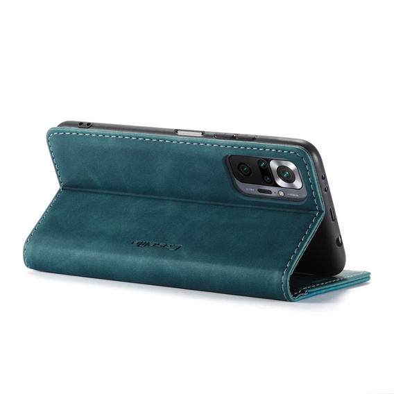Pouzdro CASEME pro Xiaomi Redmi Note 10 Pro, Leather Wallet Case, modré
