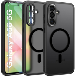 Pouzdro pro Samsung Galaxy A56, pro MagSafe, ERBORD Matt Case, černý + sklo na displej