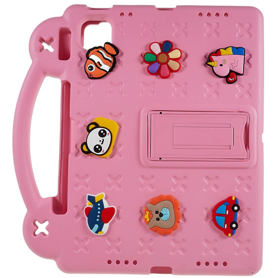 Dětské pouzdro pro Apple iPad Air 11" 6 gen. 2024, Cute Patterns, se stojánkem, růžové