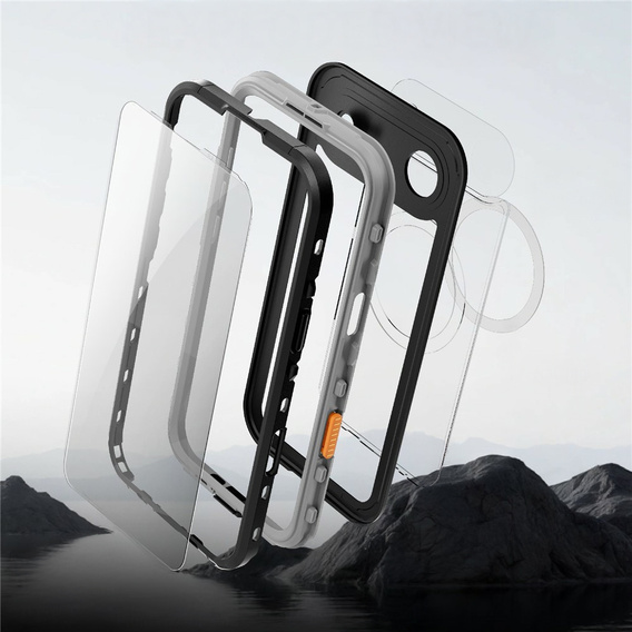 Pouzdro pro iPhone Air, vodotěsné IP68, SHELLBOX MagSafe, černé