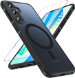 Pouzdro pro Samsung Galaxy A16, pro MagSafe, ERBORD Matt Case, černé + sklo na displej