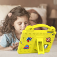 Dětské pouzdro pro iPad mini 7.9" 2019/2015/2014/2013/2012 (5/4/3/2/1 gen.), Cute Patterns, se stojánkem, žluté