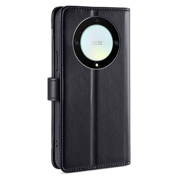 Klopové pouzdro pro Honor Magic5 Lite, Wallet Zipper Pocket, černé