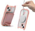 Pouzdro pro iPhone 15, pro MagSafe, Cute Cat, růžové + sklo na displej