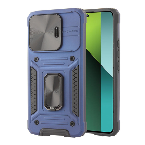 Pancéřové pouzdro pro Xiaomi Redmi Note 13 Pro 5G, CamShield Slide, modré + tvrzené sklo 9H