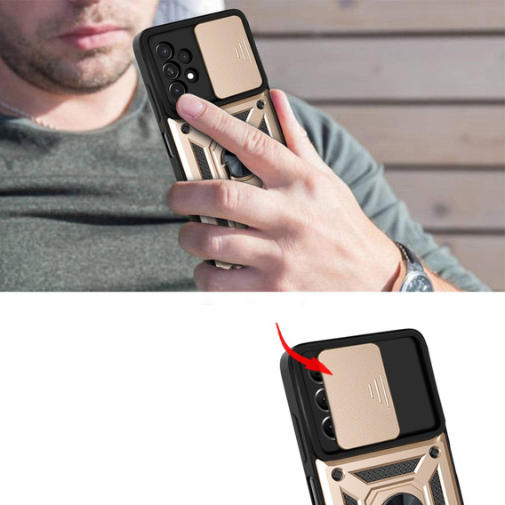 Pouzdro pro Samsung Galaxy A33 5G, CamShield Slide, zlaté