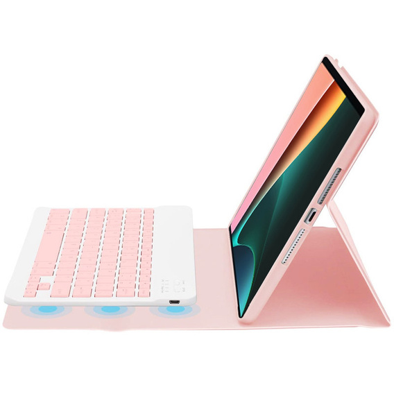 Pouzdro + klávesnice Xiaomi Pad 5/5 Pro, růžové rose gold