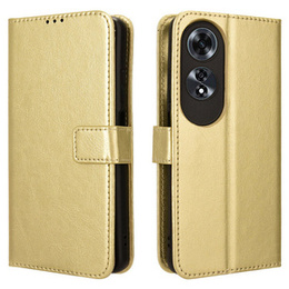 Klopové pouzdro pro Oppo A60, Crazy Horse Wallet, zlaté