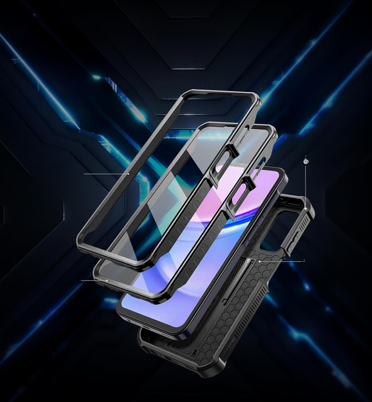 Pancéřové pouzdro pro Samsung Galaxy A15, Dexnor Full Body (Two Frames), černé